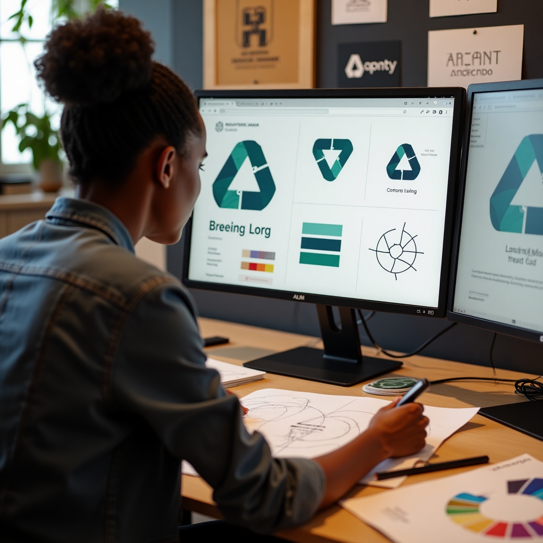 Woman designing graphics